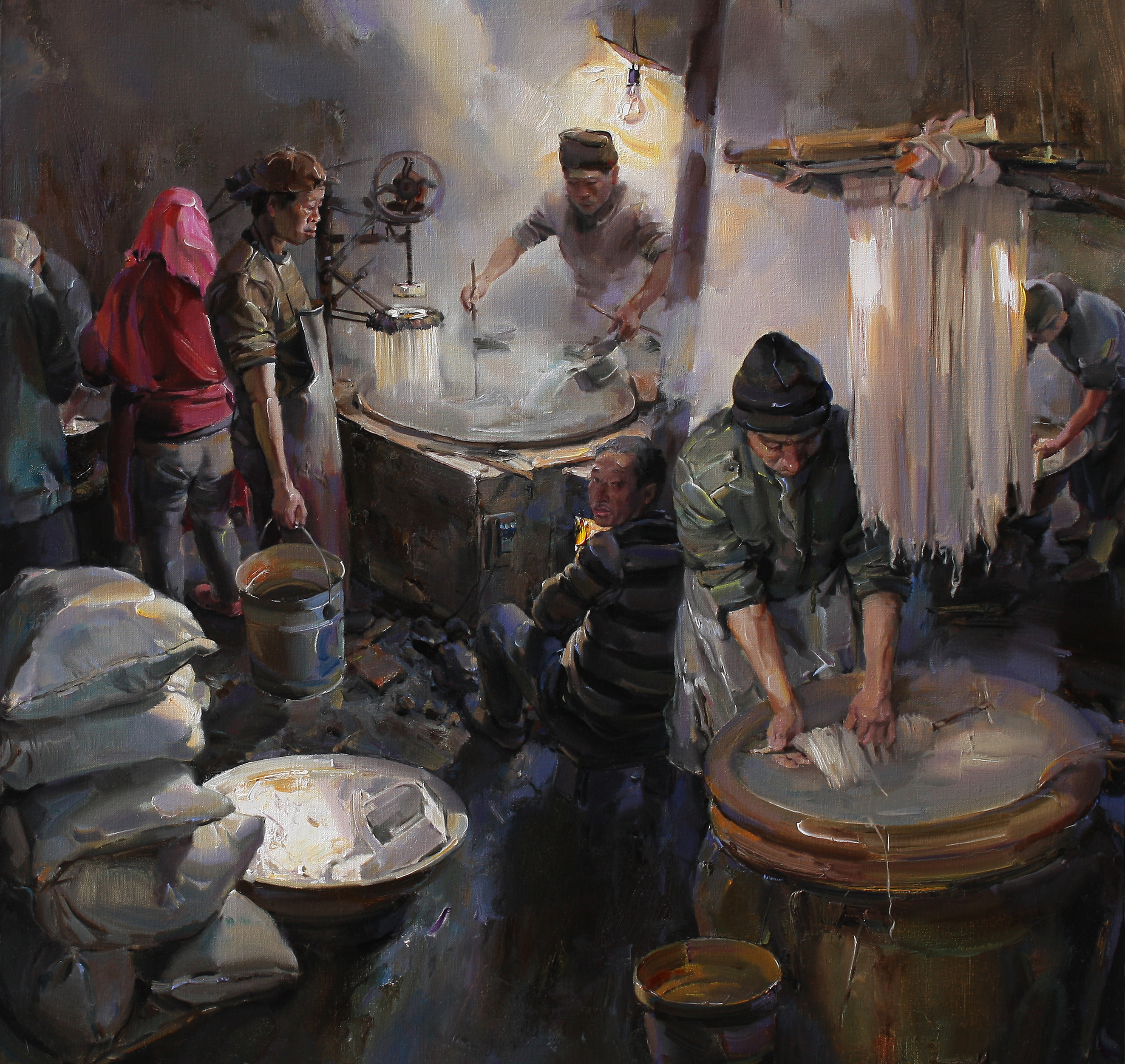 1.油画《守望幸福系列-漏粉》创作构思色彩稿,75cm80cm,林则军.JPG